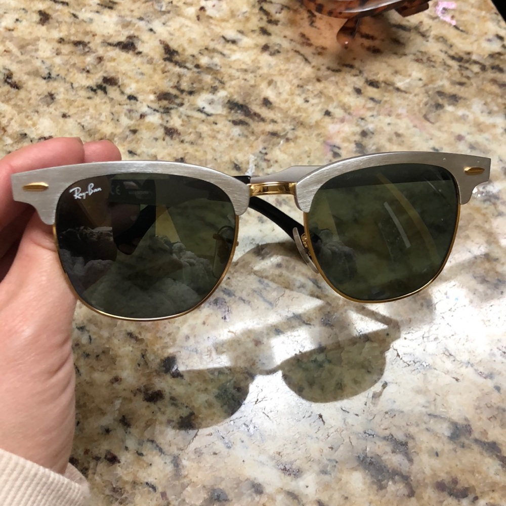 Silver ray bans; comes with case
